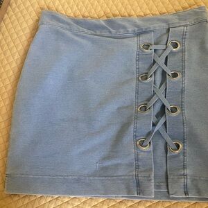 Blue Lace-Up Skirt denim look